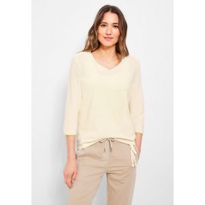 Cecil v-hals shirt raw sand beige 302319 12748