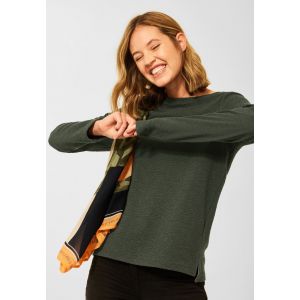 Cecil structuur sweater utility olive 317460 13036