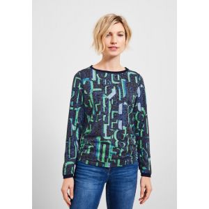 Cecil print shirt deep blue 319107 32612