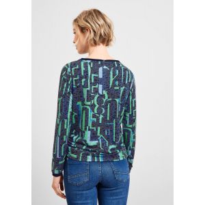 Cecil print shirt deep blue 319107 32612