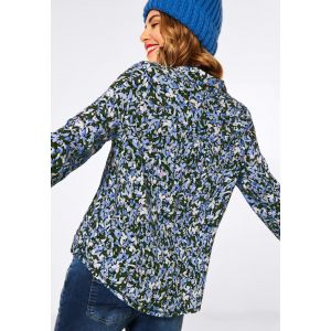Street One print blouse vintage blue 343085 33325