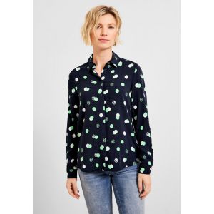 Cecil stippen blouse deep blue 343704 30128