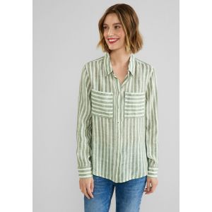 Street One linen blouse leafy green 343769 24505