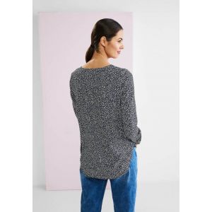 Street One animal print blouse deep blue 343793 