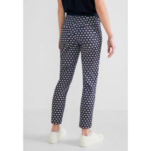 Street One print broek deep blue 376311 31238