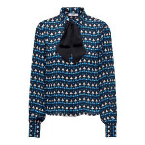 JDY print blouse met strik black indigo 15239003