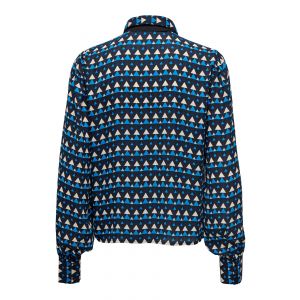 JDY print blouse met strik black indigo 15239003