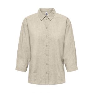 JDY linnen overhemdblouse oatmeal melange 15292424