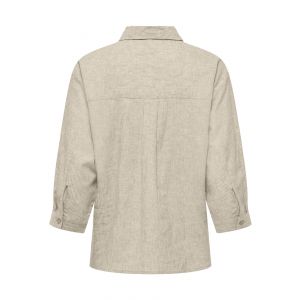 JDY linnen overhemdblouse oatmeal melange 15292424