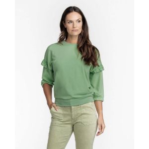 Tramontana ruffles sweater light green C12-07-601