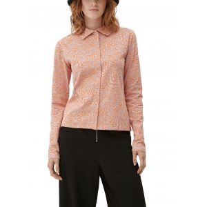 QS tricot print blouse lilac pink 2132901 41A4