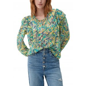 QS bloemenprint blouse blue 2124635 55A0