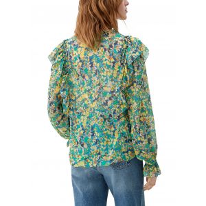 QS bloemenprint blouse blue 2124635 55A0