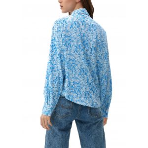 QS print bllouse blue green 2126744 60A2
