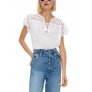 QS broderie blouse white 2125545 0100