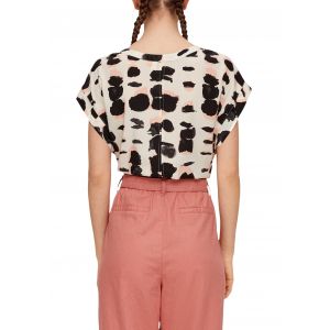 QS print blouse white 2130208 08A1