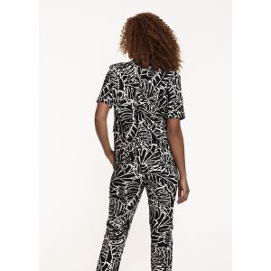 Tramontana palm leaves blazer black Q11-08-801