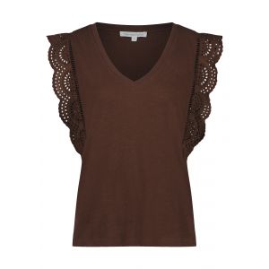 Tramontana broderie shirt chocolate I03-04-401