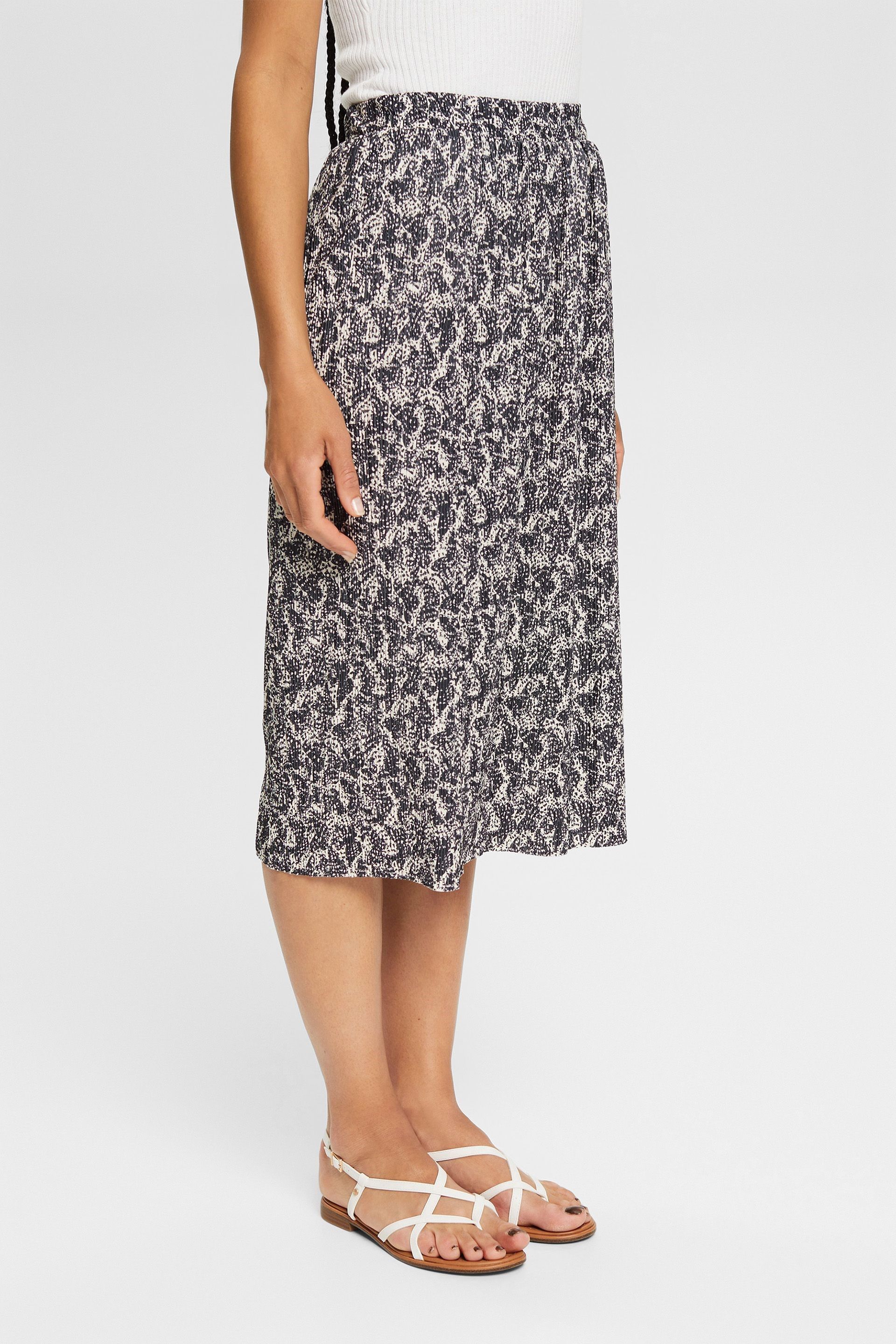 Wirwar Twee graden hand Esprit midi print rok off white 052EE1D309 113