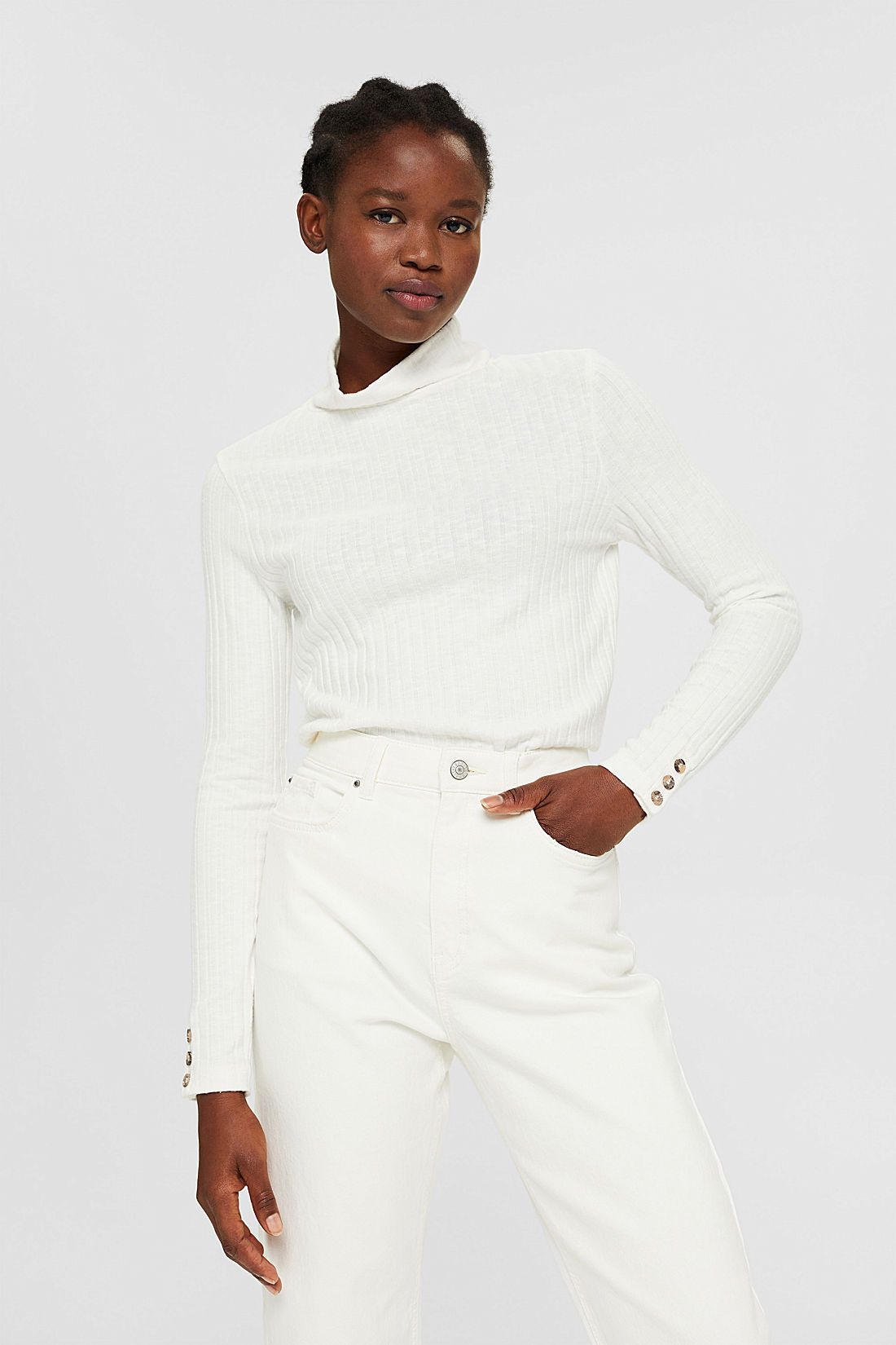 Esprit rib coltrui off white 081EE1K384 E110