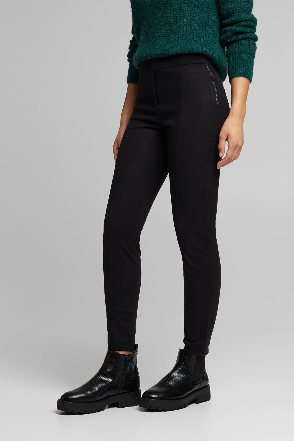 Esprit flanel tregging zwart 100EE1B325 E001