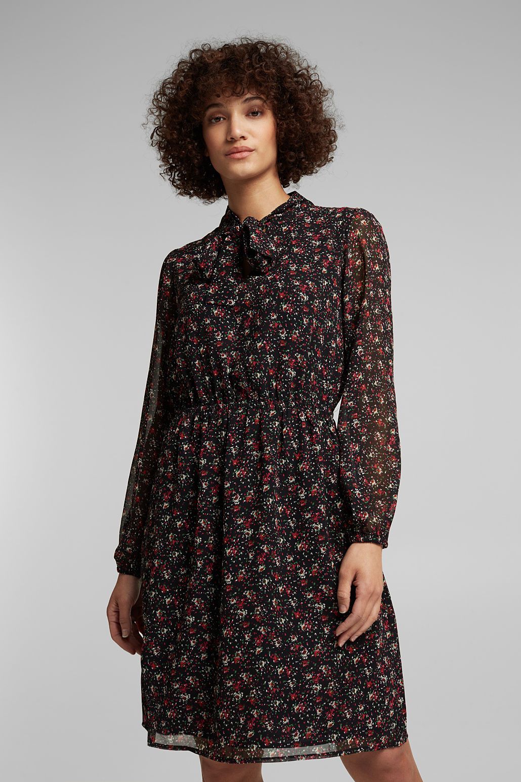 Esprit print jurk zwart 110EE1E315 E003