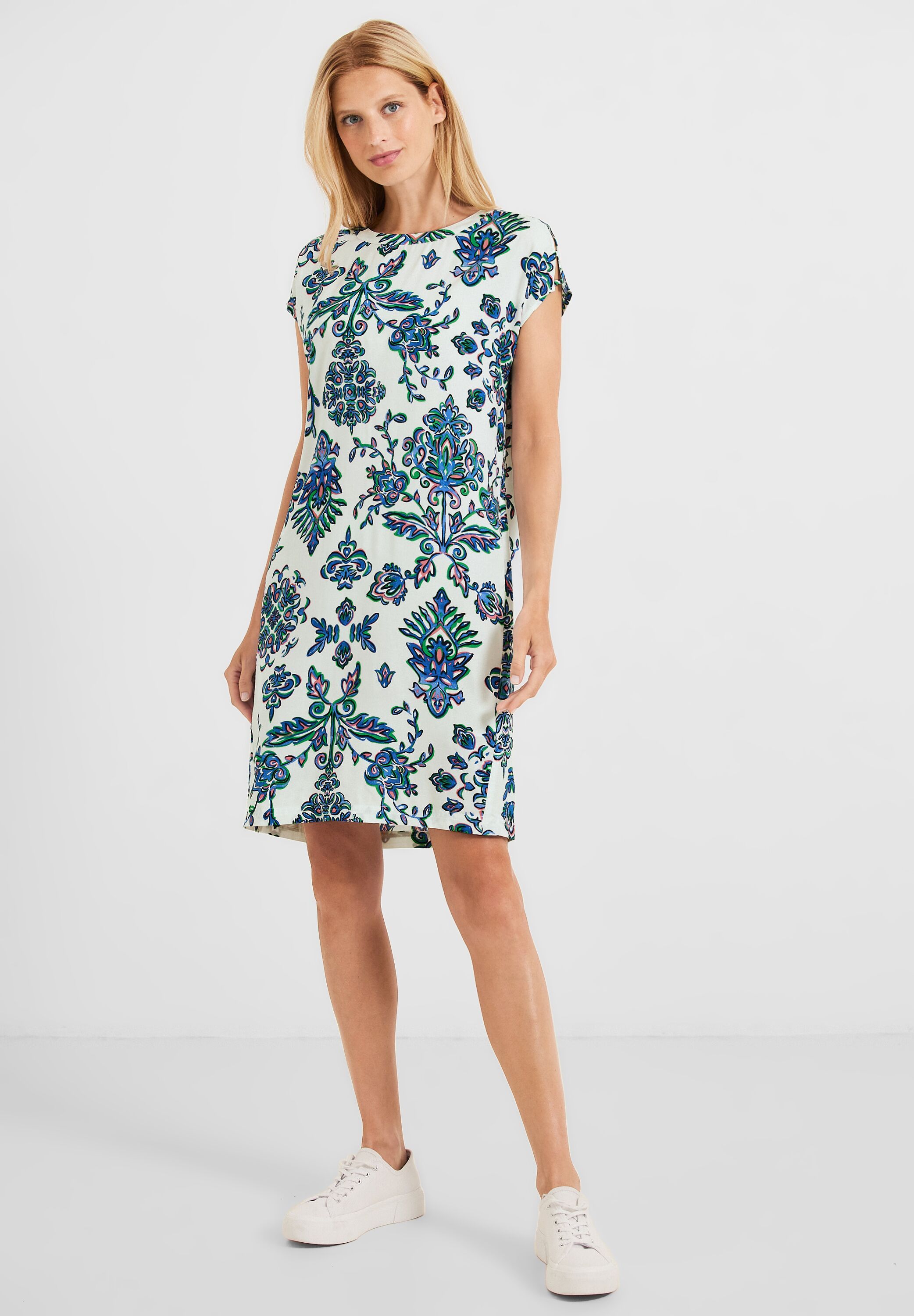 Cecil print jurk vanilla white 143663 33474