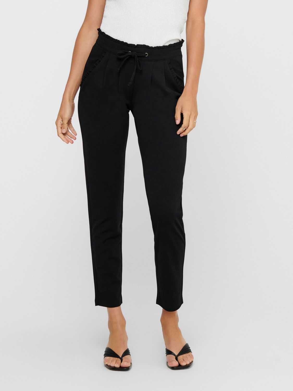 Jacqueline de Yong jersey broek zwart 15208415