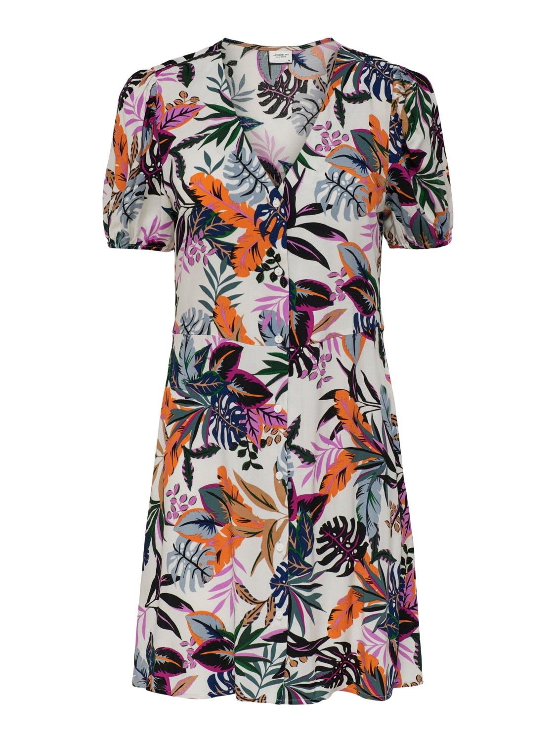 Jacqueline de Yong jungle print jurk ecru