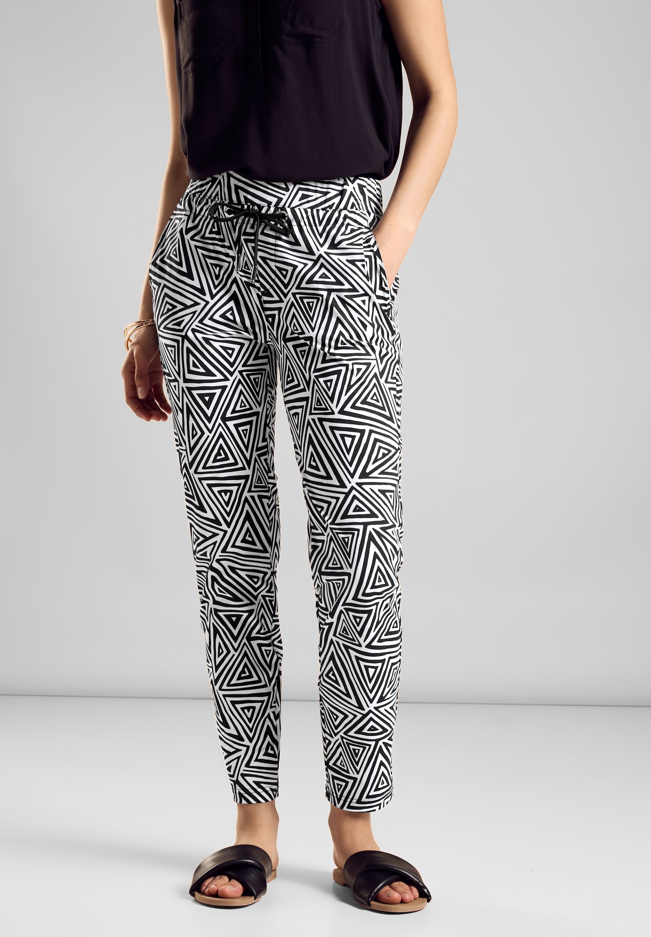 Gewassen look corduroy broek voor dames in Beige