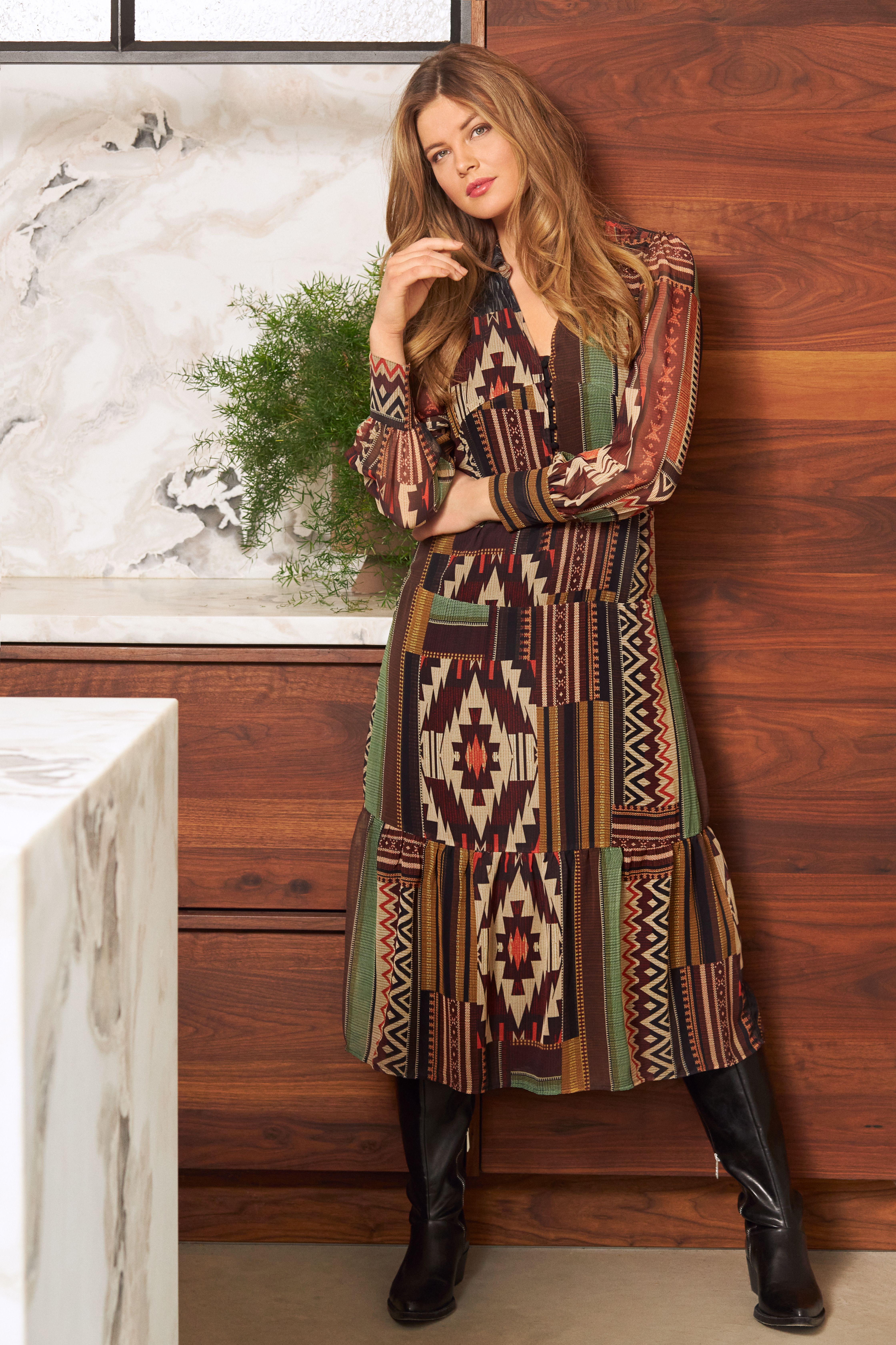 Tramontana all over ptint jurk C05 01 501