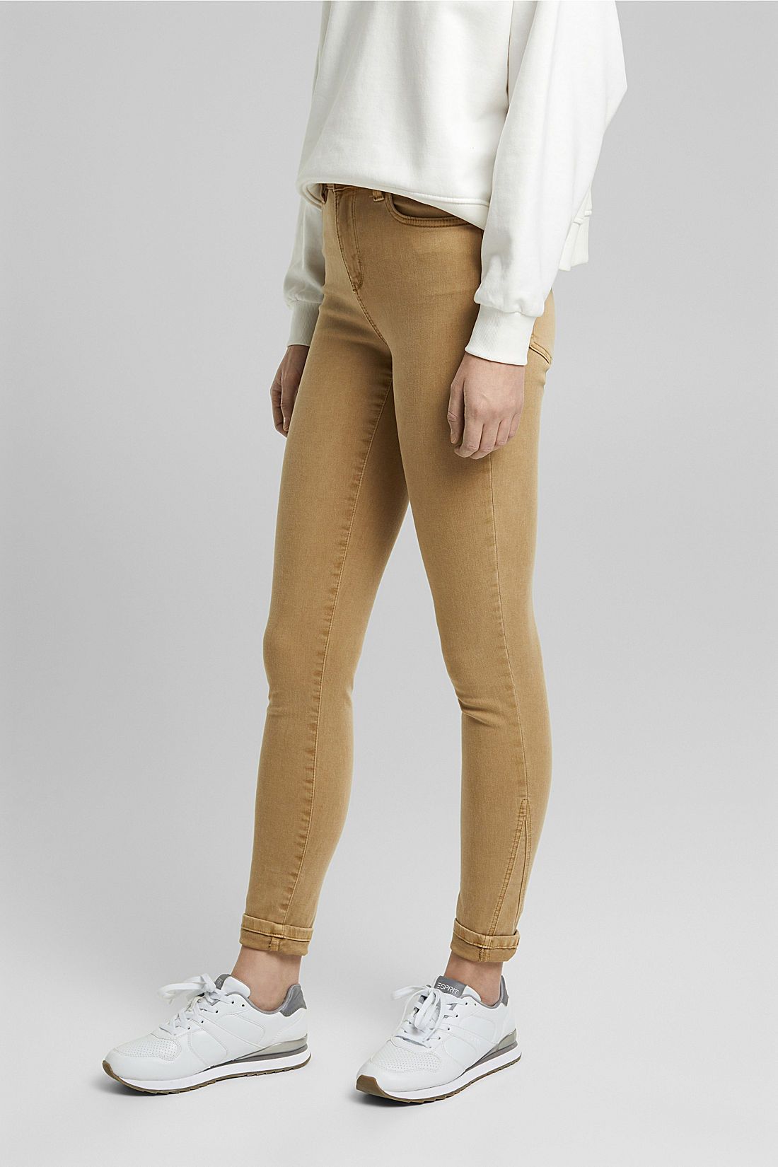 Periodiek kwartaal Reciteren Esprit high rise skinny broek camel 990EE1B306 230