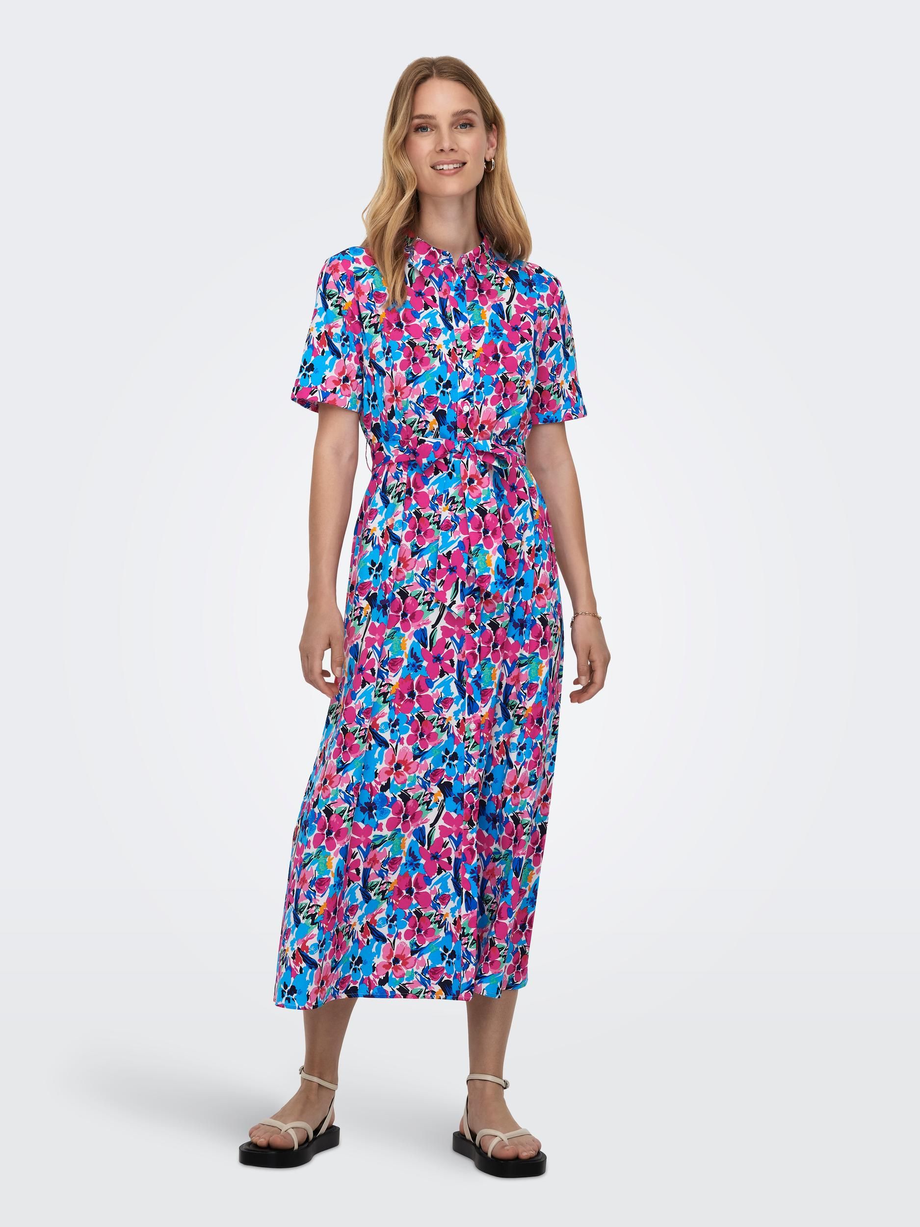 JDY bloemen blouse jurk cloud dancer pink 15300662