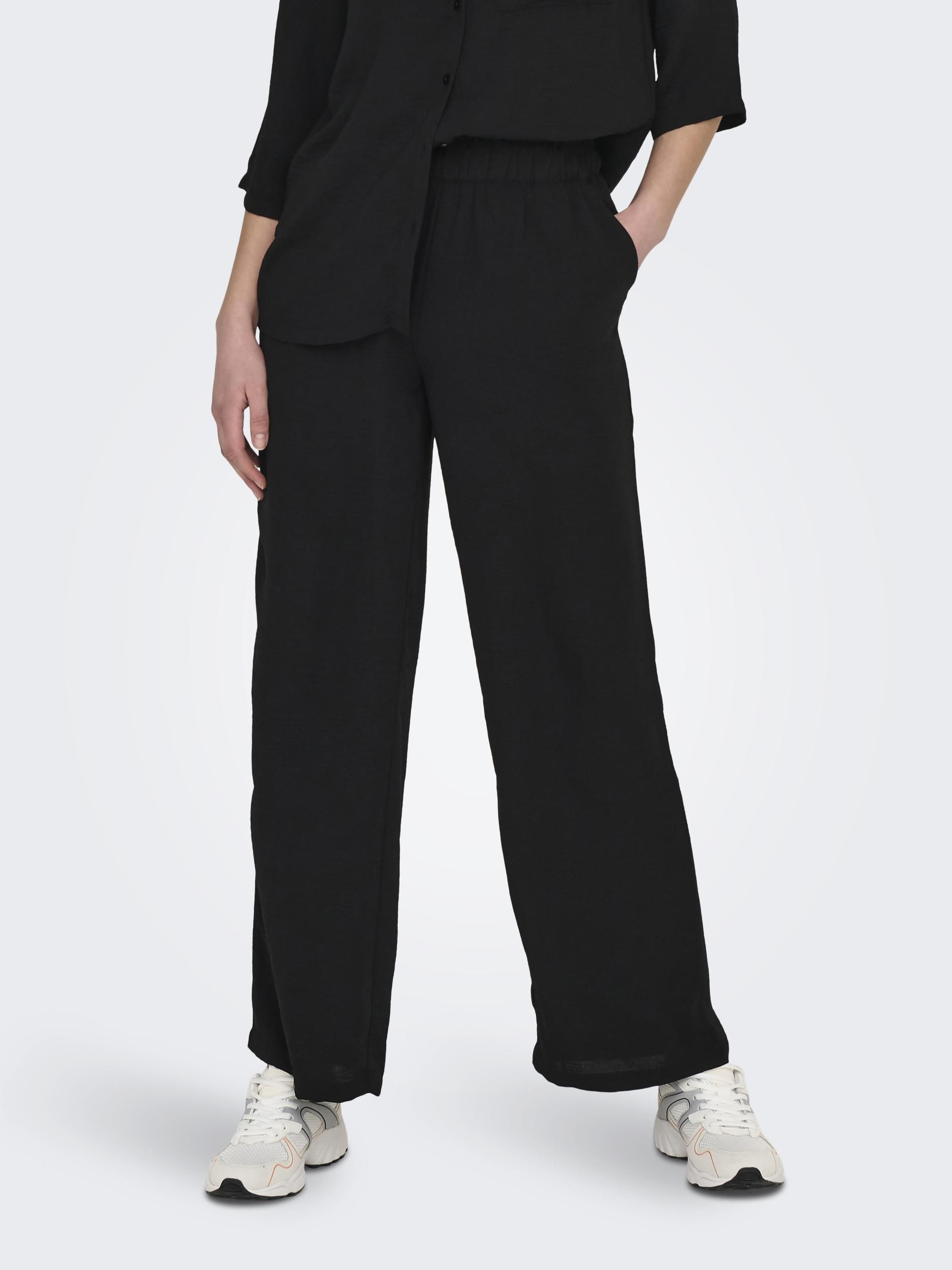 JDY wijvallende broek black 15271184