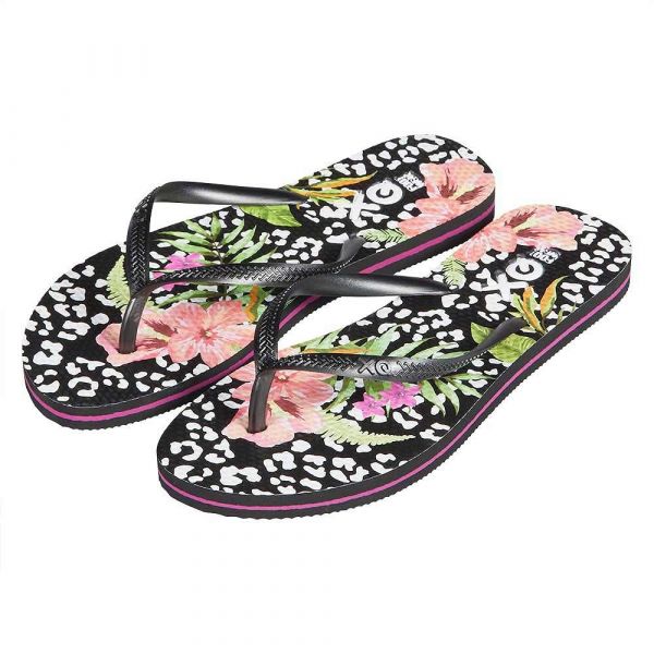 Sarlini bloemenprint slipper black 000124993018