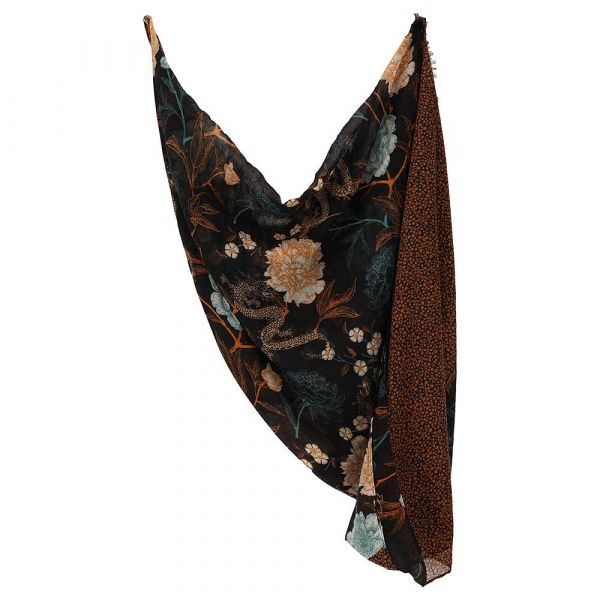 Sarlini print sjaal multi black 000420-00387-One Size