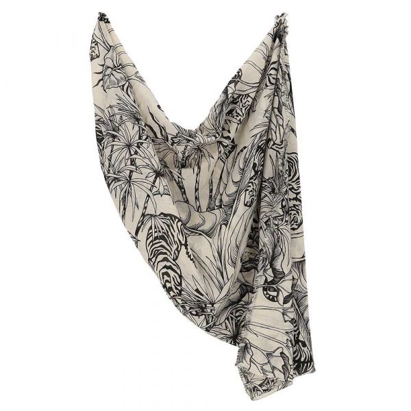 Sarlini lange print sjaal sand 000420-00397-One Size