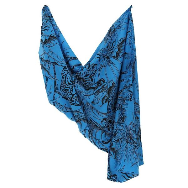 Sarlini lange print sjaal kobalt 000420-00397-One Size