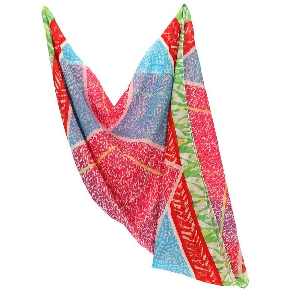 Sarlini lange pritn sjaal mutli pink 000420-00405-One Size