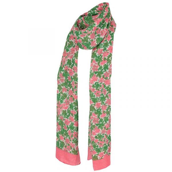 Sarlini lange bloemenprint sjaal pink 000420-00407-One Size