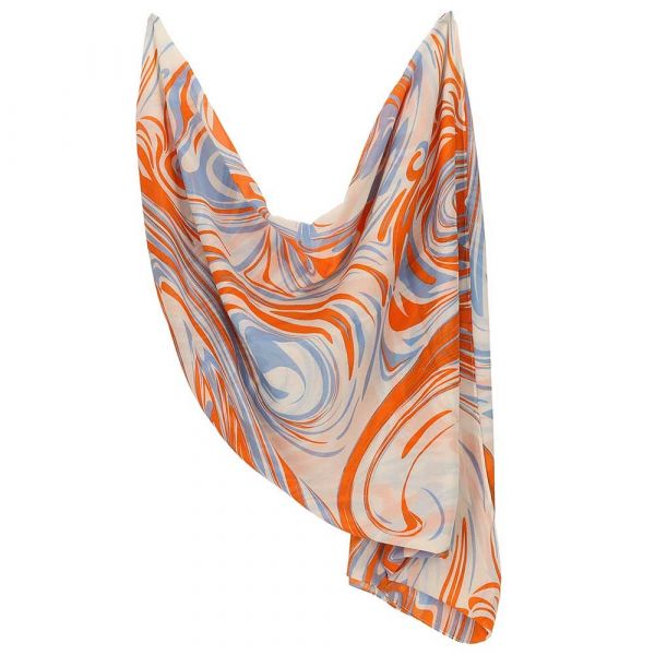 Sarlini lange print sjaal orange 000420-00410-One Size