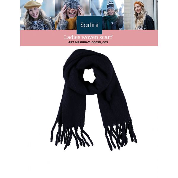 Sarlini warme sjaal navy 000431-00058-One Size