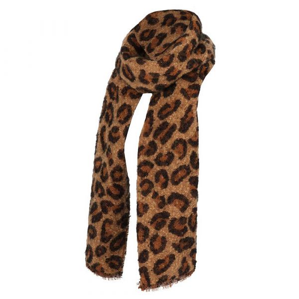 Sarlini lange sjaal panterprint camel 000431-00077-One Size