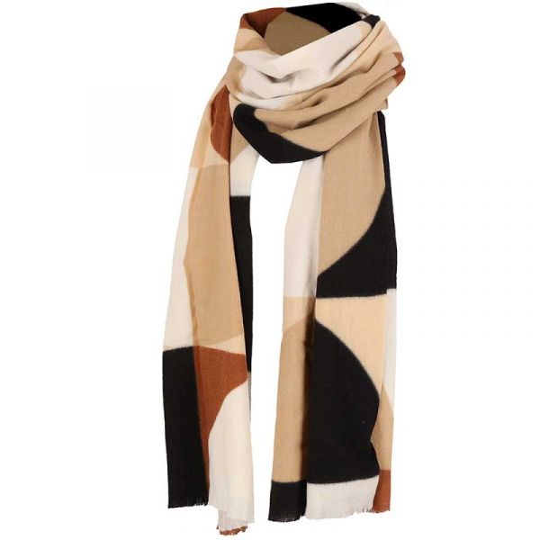 Sarlini print sjaal midbrown 000431-00092-One Size