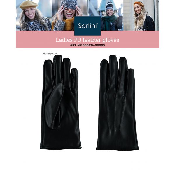Sarlini PU handschoen zwart 000434-00005-One Size