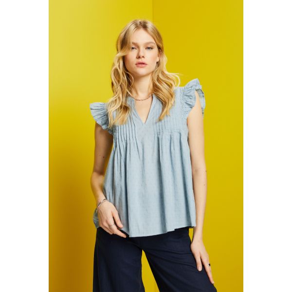 Esprit blouse met stippen blue 043EE1F306 445