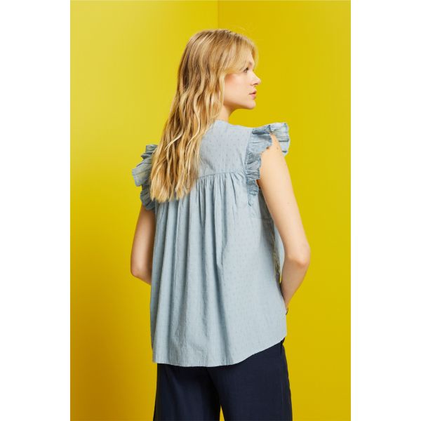 Esprit blouse met stippen blue 043EE1F306 445