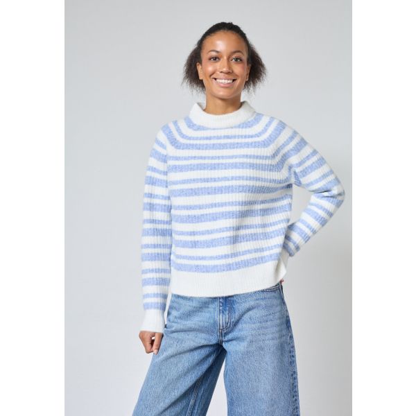 Sisters Point streep trui cream blue HICA-PU
