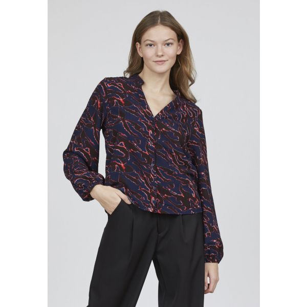 Sisters Point print blouse navy red VIABA-LS.SH