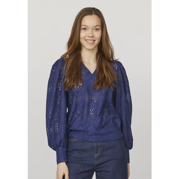Sisters Point broderie blouse midnight EINA-V.LS1